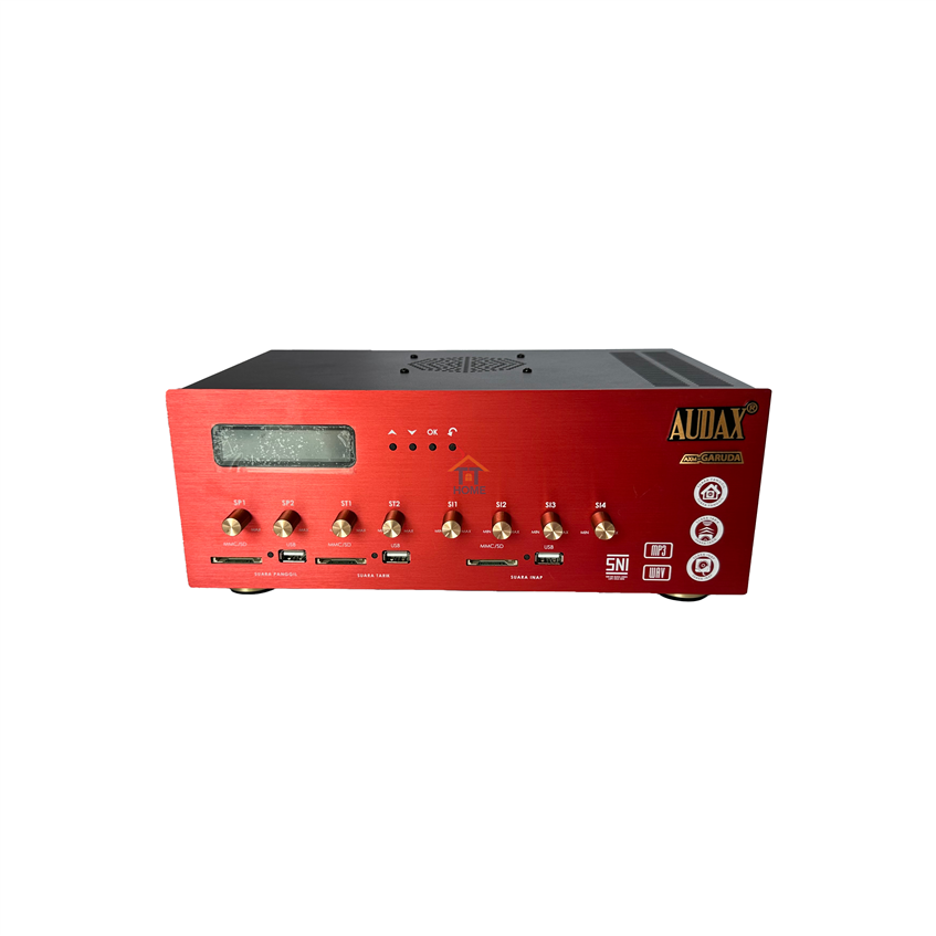 Amplifier Cao Cấp AUDAX: AXM-Garuda-Đỏ ( auto chuyển đổi tự động 110v-240v - AC<=>DC ) 1600 loa