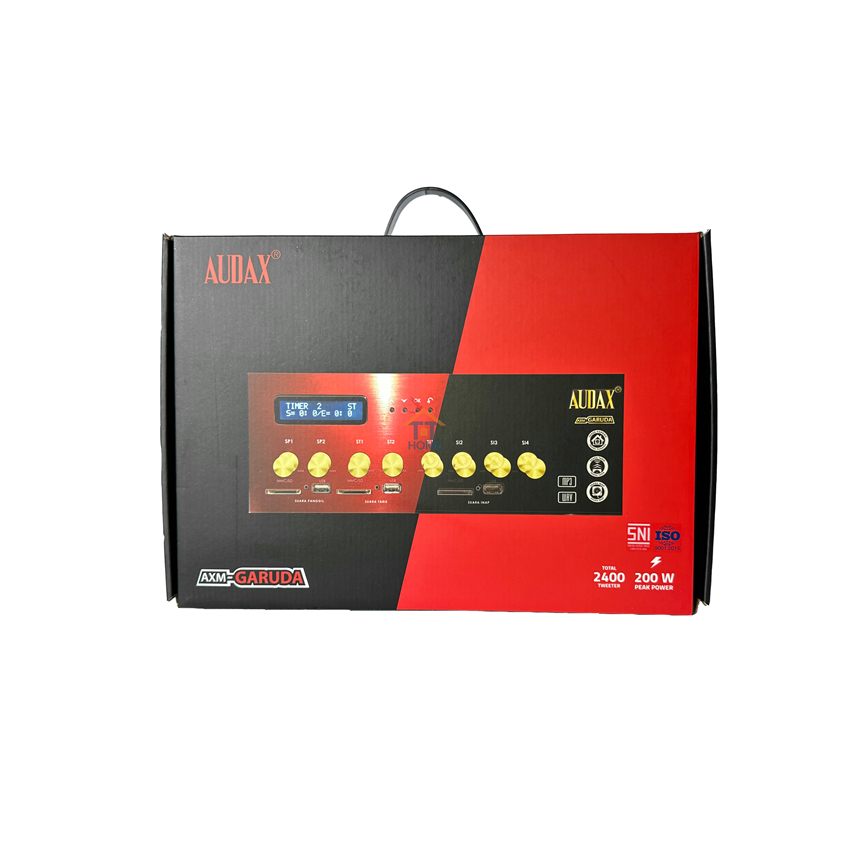 Amplifier Cao Cấp AUDAX: AXM-Garuda-Đỏ ( auto chuyển đổi tự động 110v-240v - AC<=>DC ) 1600 loa