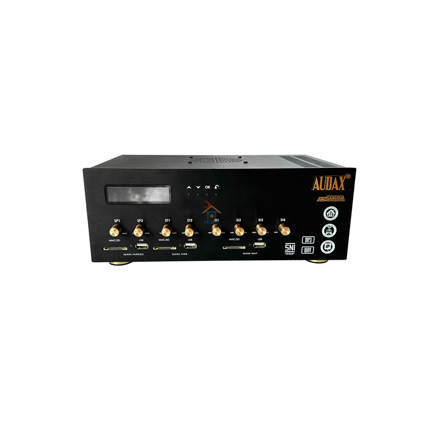Amplifier Cao Cấp AUDAX: AXM-Garuda-Đen ( auto chuyển đổi tự động 110v-240v - AC<=>DC ) 1600 loa